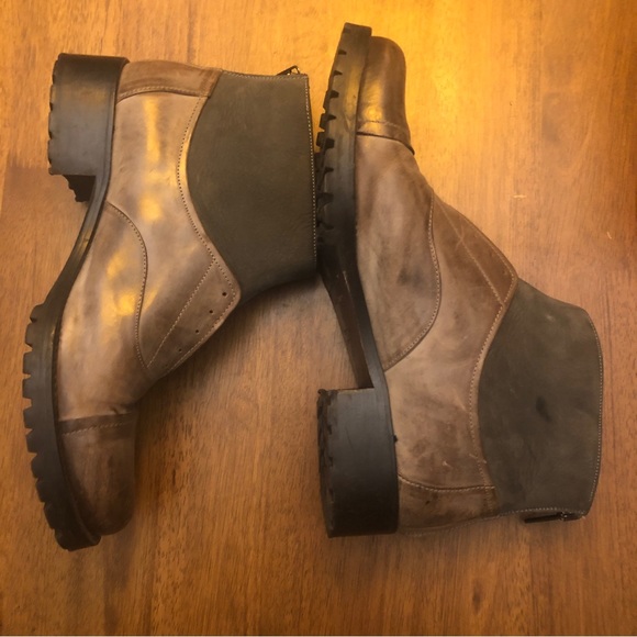 Dusica Dusica Sacks Womens Ankle Boots Brown 39 Italy Zipper Colorblock 8.5 - Picture 2 of 12